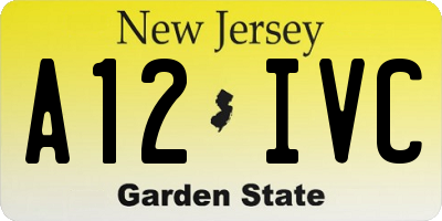 NJ license plate A12IVC