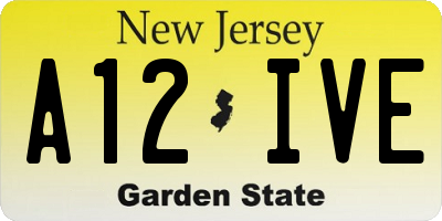 NJ license plate A12IVE