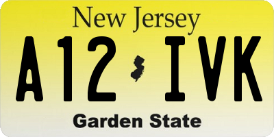 NJ license plate A12IVK