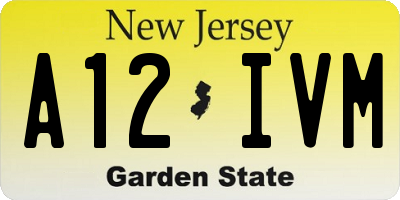NJ license plate A12IVM