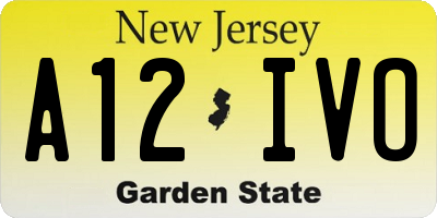 NJ license plate A12IVO