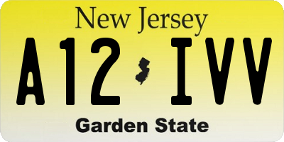 NJ license plate A12IVV