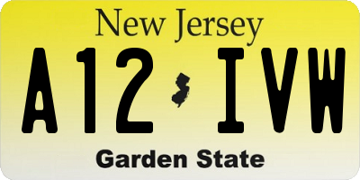 NJ license plate A12IVW