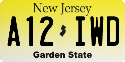 NJ license plate A12IWD