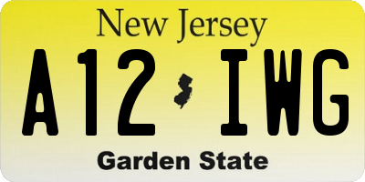 NJ license plate A12IWG