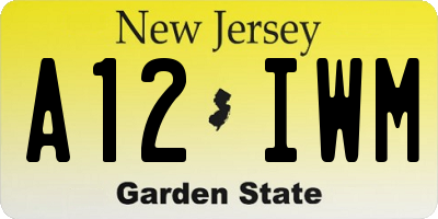 NJ license plate A12IWM