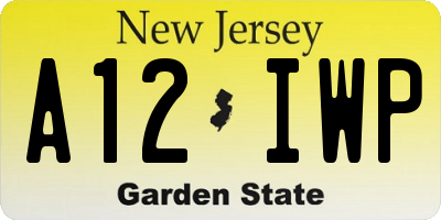 NJ license plate A12IWP