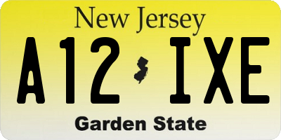 NJ license plate A12IXE