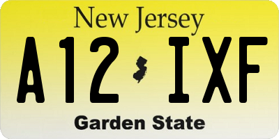 NJ license plate A12IXF
