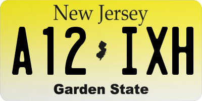 NJ license plate A12IXH