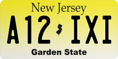 NJ license plate A12IXI
