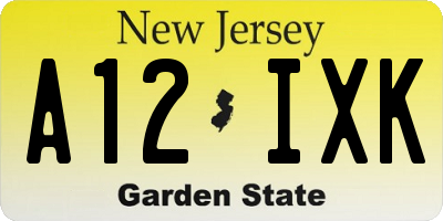NJ license plate A12IXK