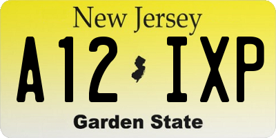 NJ license plate A12IXP