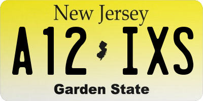 NJ license plate A12IXS