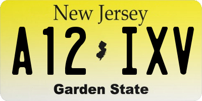 NJ license plate A12IXV