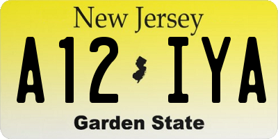 NJ license plate A12IYA