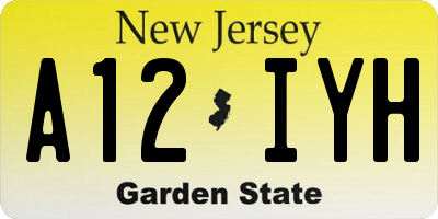 NJ license plate A12IYH