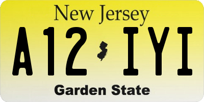 NJ license plate A12IYI
