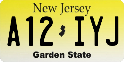 NJ license plate A12IYJ