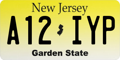 NJ license plate A12IYP