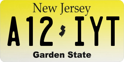 NJ license plate A12IYT