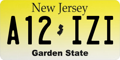 NJ license plate A12IZI