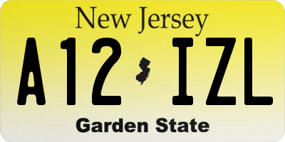 NJ license plate A12IZL