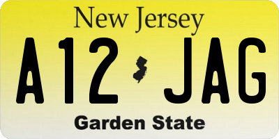 NJ license plate A12JAG