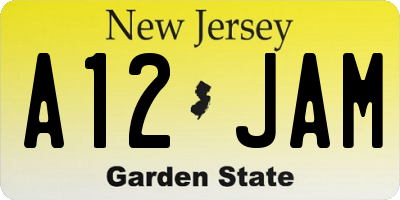 NJ license plate A12JAM