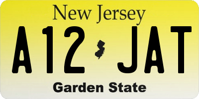 NJ license plate A12JAT