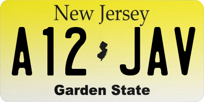 NJ license plate A12JAV