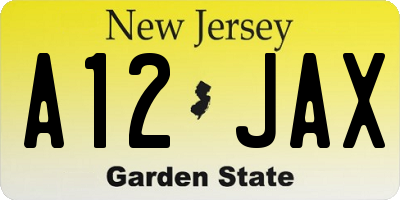 NJ license plate A12JAX