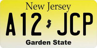 NJ license plate A12JCP