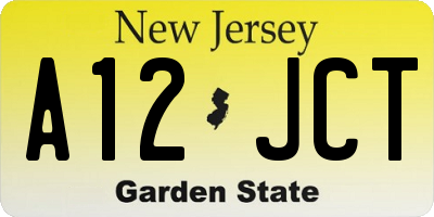 NJ license plate A12JCT