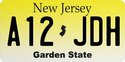 NJ license plate A12JDH