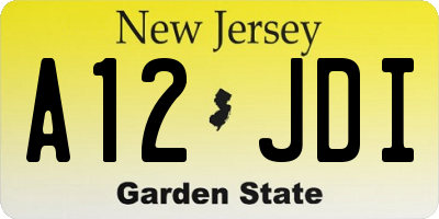 NJ license plate A12JDI