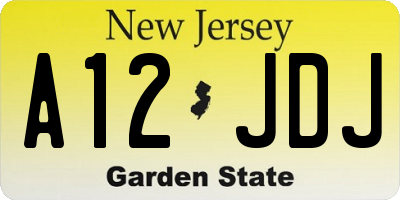 NJ license plate A12JDJ