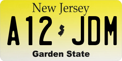 NJ license plate A12JDM