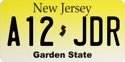 NJ license plate A12JDR