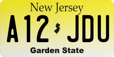 NJ license plate A12JDU