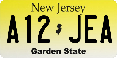 NJ license plate A12JEA