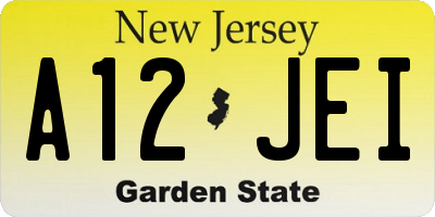 NJ license plate A12JEI