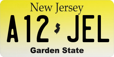NJ license plate A12JEL