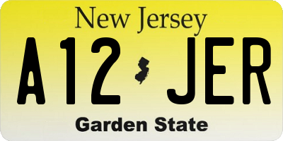 NJ license plate A12JER