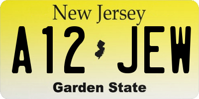 NJ license plate A12JEW