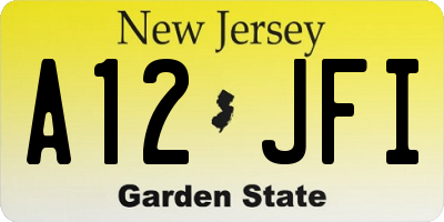 NJ license plate A12JFI