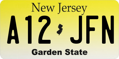 NJ license plate A12JFN