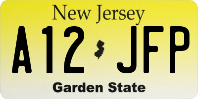 NJ license plate A12JFP