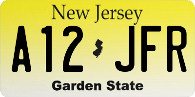 NJ license plate A12JFR