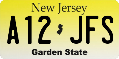 NJ license plate A12JFS